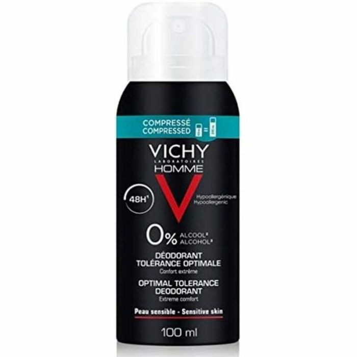 Desodorante en Spray Vichy Tolérance Optimale Hombre Sin Alcohol 48 horas Unisex adultos (100 ml)
