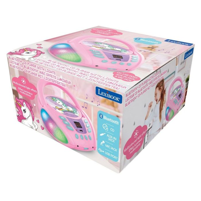 Reproductor CD/MP3 Lexibook Infantil Rosa Bluetooth Unicornio 3