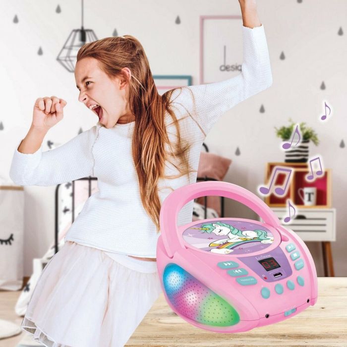 Reproductor CD/MP3 Lexibook Infantil Rosa Bluetooth Unicornio 1