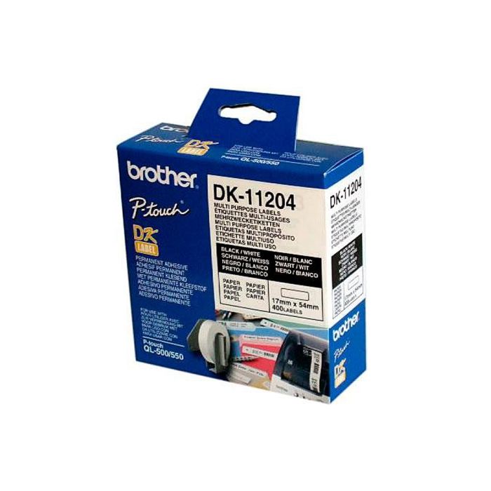 Etiquetas para Impresora Multiuso Brother DK11204 Blanco Papel 1