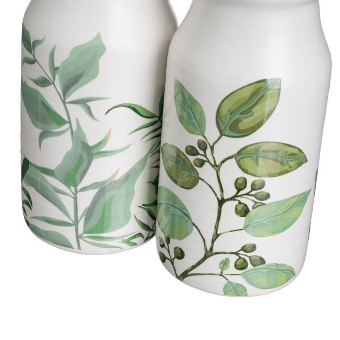 Set de Aceitera y Vinagrera GREENS Blanco Verde Madera Gres 210 ml 21 x 8,5 x 18 cm 4 Piezas 4 Set de Aceitera y Vinagrera GREENS Blanco Verde Madera Gres 210 ml 21 x 8,5 x 18 cm 4 Piezas 4
