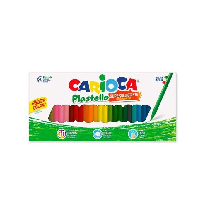 Carioca Ceras Super Resistentes Plastello Colores Surtidos Estuche 30 Ud