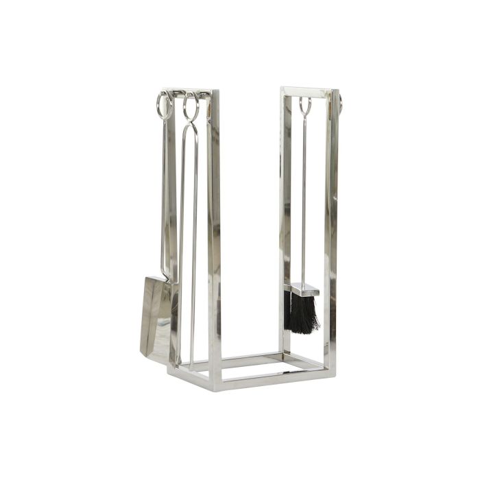 DKD Home Decor Leñera Moderna Organizador de Leña Acero Inoxidable Plateado - Set 4 Piezas, 54x6x1 cm, Ideal para Salón y Chimenea 6 DKD Home Decor Leñera Moderna Organizador de Leña Acero Inoxidable Plateado - Set 4 Piezas, 54x6x1 cm, Ideal para Salón y Chimenea 6