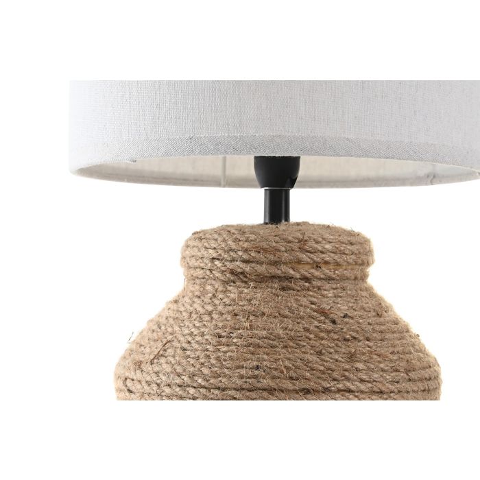 DKD Home Decor Lampara Sobremesa Estilo Cottage Marron Beige Cuerda Gres Lino 23x37x23 cm (4 Unidades) 2