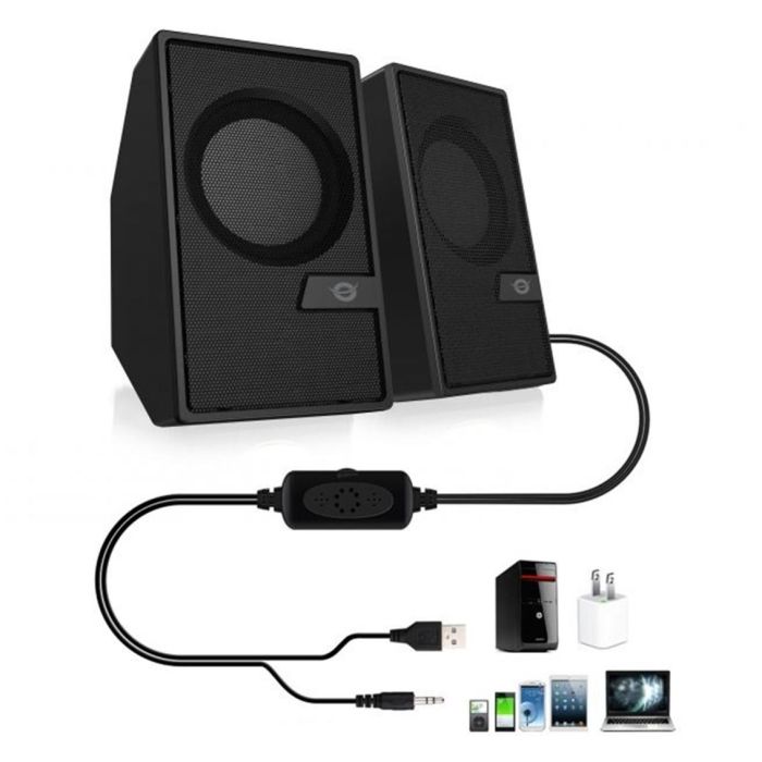 Conceptronic Bjorn02B Altavoces Estéreo 2.0 6W RMS, Bluetooth 5.0, Conexión Jack 3.5mm USB, Mando a Distancia, Negro 1 Conceptronic Bjorn02B Altavoces Estéreo 2.0 6W RMS, Bluetooth 5.0, Conexión Jack 3.5mm USB, Mando a Distancia, Negro 1
