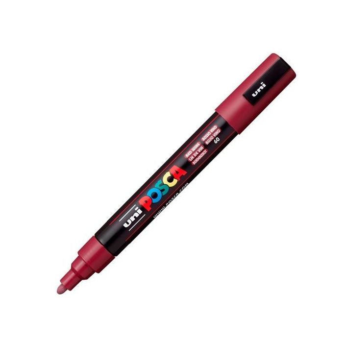 Posca Marcador Pc-5M No Permanente Punta Forma De Bala 1,8 - 2,5 mm Rojo Vino Posca Marcador Pc-5M No Permanente Punta Forma De Bala 1,8 - 2,5 mm Rojo Vino