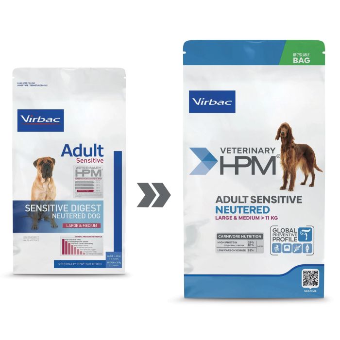 Virbac Adult Sensitive Neutered Dog Large & Medium 3 kg - Alta tolerancia digestiva Virbac Adult Sensitive Neutered Dog Large & Medium 3 kg - Alta tolerancia digestiva