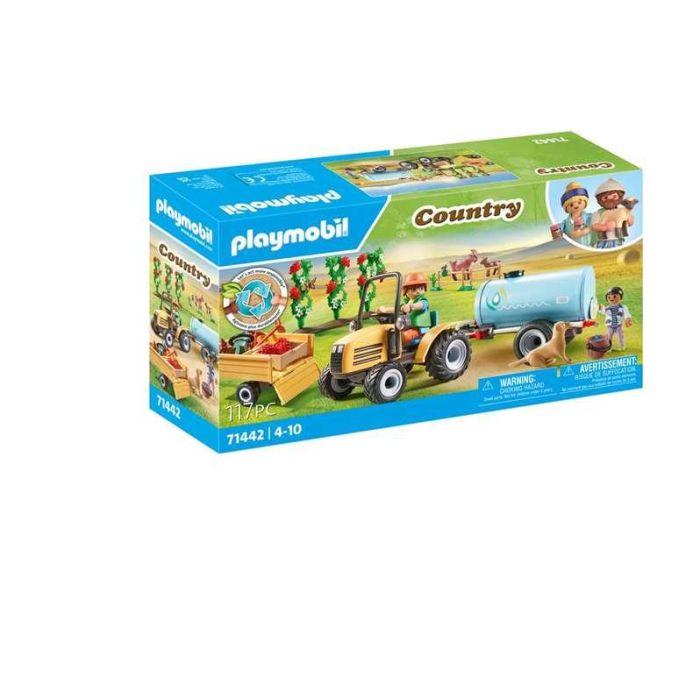 Tractor con tráiler y cisterna playmobil