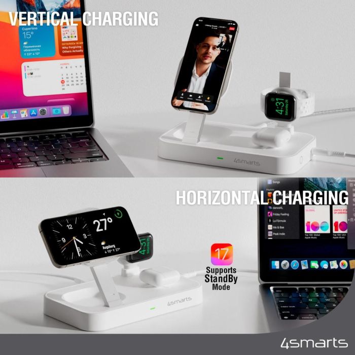 4smarts Qi2 Ladestation Trident mit MFi Fast Charger. wei 3