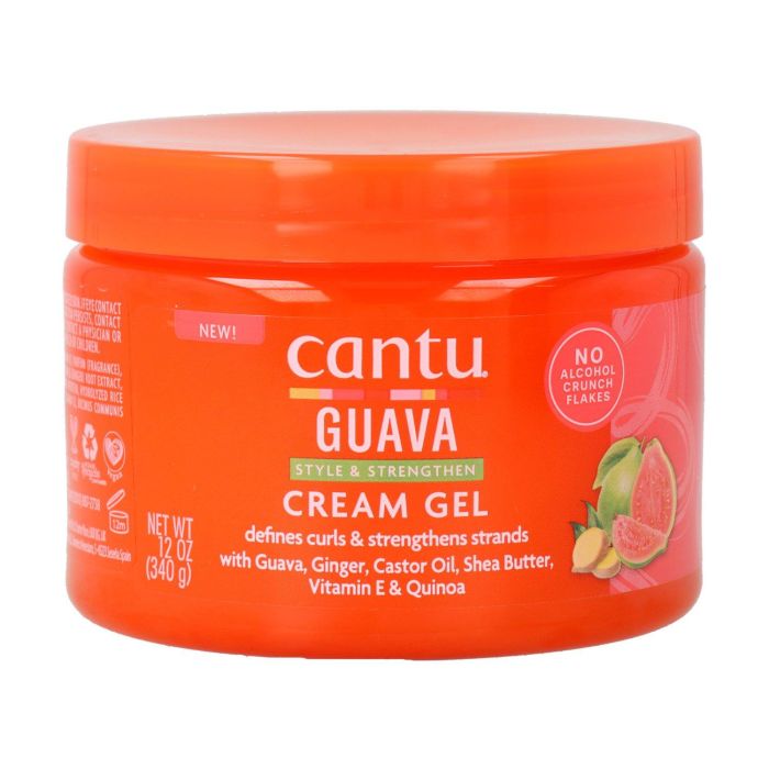 Cantu Gel Crema GUAVA & GINGER Definición de Rizos Afro y Cabello Rizado. Hidratante, Fortalecedor, Sin Escamas, Sulfatos Ni Parabenos 340g