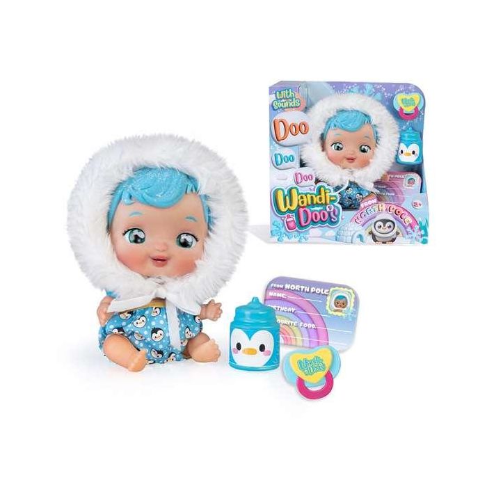 Muñeco Wandi-Doo Eskimo 20 cm ¡habla mediante el lenguaje universal de los bebes! incluye biberón y chupete 2