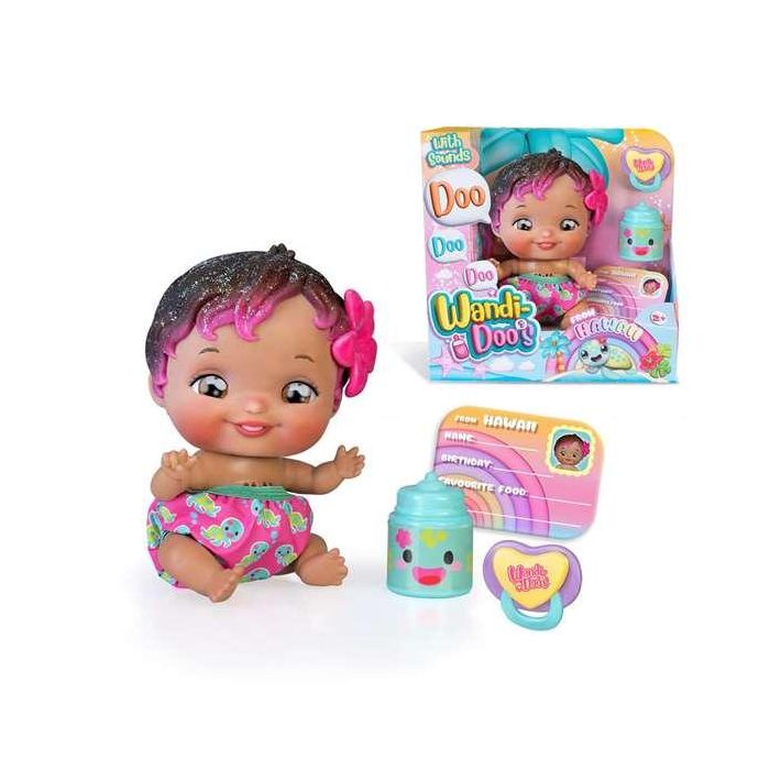 Muñeco Wandi-Doo Hawaiian 20 cm ¡habla mediante el lenguaje universal de los bebes! incluye biberón y chupete 1