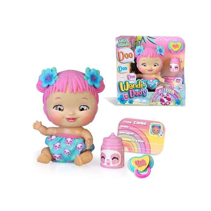 Muñeco Wandi-Doo Asian 20 cm ¡habla mediante el lenguaje universal de los bebes! incluye biberón y chupete 1