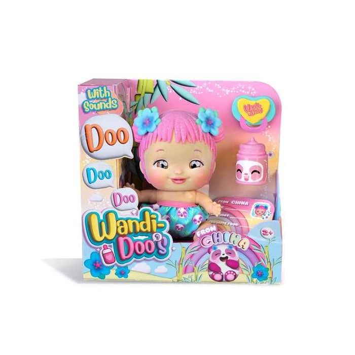 Muñeco wandi-doo asian 20 cm ¡habla mediante el lenguaje universal de los bebes! incluye biberón y chupete