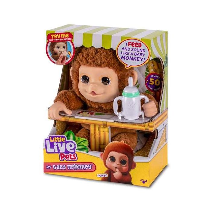 Mascota My Baby Monkey Little Live Pets superinteractivo con más de 40 sonidos y reacciones ¡le encanta columpiarse! 4