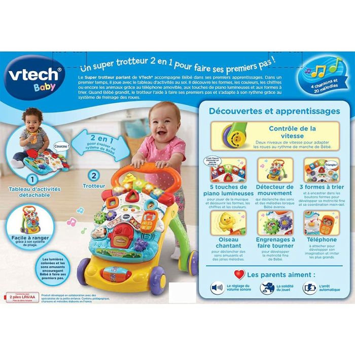 Correpasillos Vtech Super Trotteur Parlant 2 En 1 Orange (FR) Multicolor 2