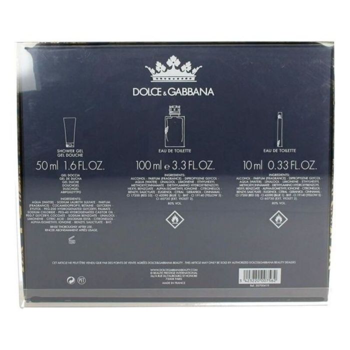 Set de Perfume Hombre Dolce & Gabbana EDT 3 Piezas K Pour Homme 1