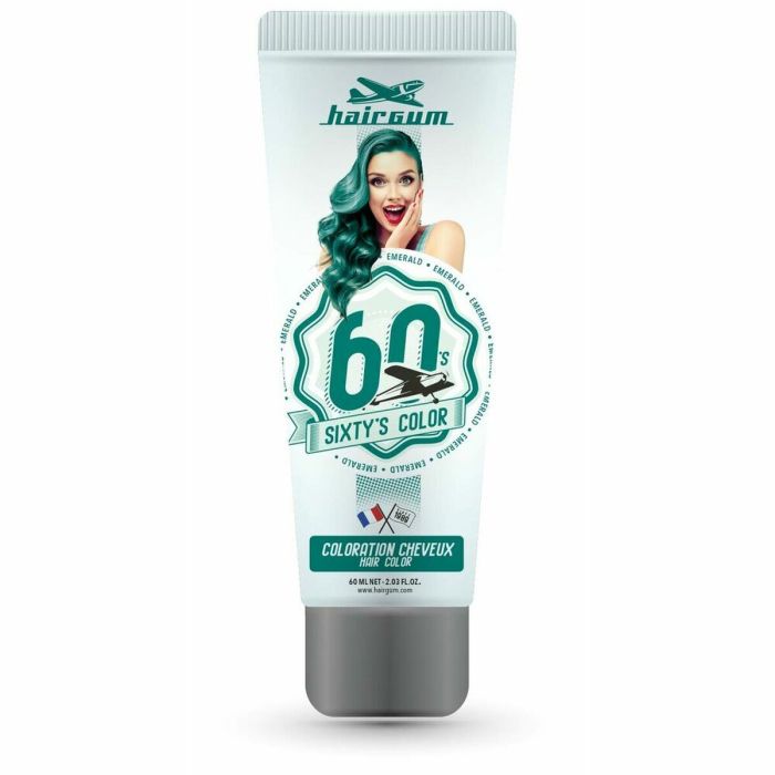 Coloración Semipermanente Hairgum Sixty's Color Verde Esmeralda (60 ml)