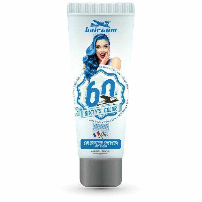 Coloración Semipermanente Hairgum Sixty's Color flash blue (60 ml)