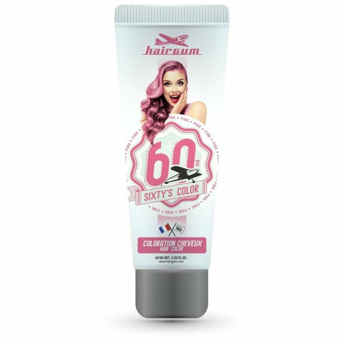 Coloración Semipermanente Hairgum Sixty's Color Rosa (60 ml)