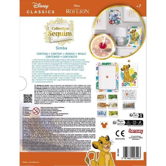 Juego creativo - LANSAY - Colección lentejuelas - SIMBA EL REY LEÓN - A partir de 7 años 1 Juego creativo - LANSAY - Colección lentejuelas - SIMBA EL REY LEÓN - A partir de 7 años 1