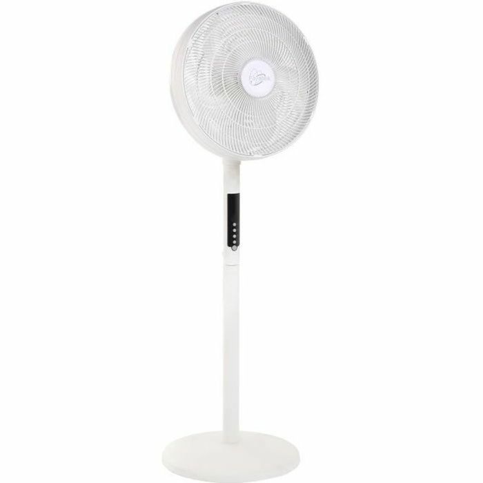 AIR-LIGHT RING - Ventilador de pie blanco Ø40cm 70W con corona de iluminación LED