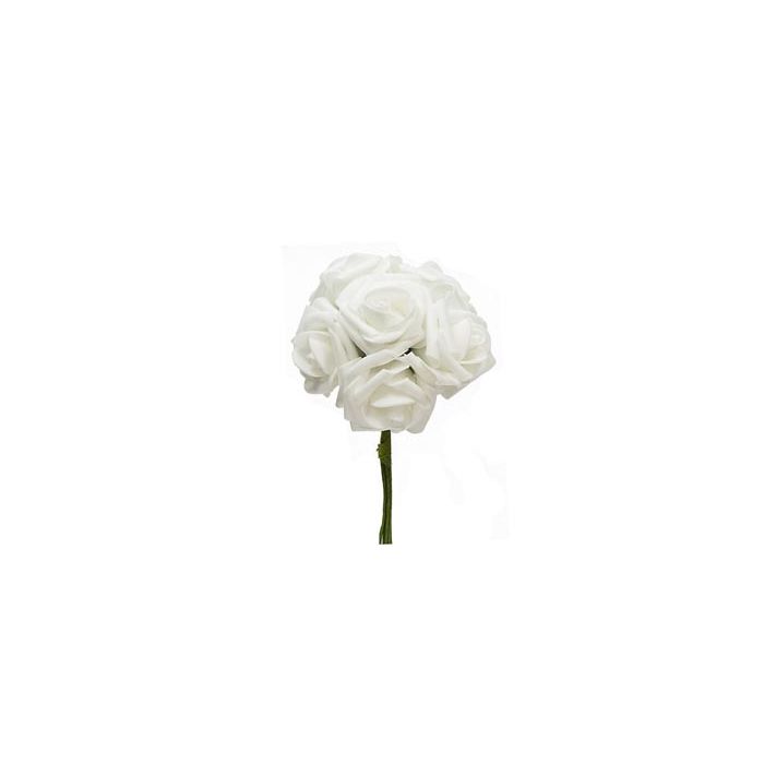 Bolsa 12 Mini Flores Pomos Foam Blanco