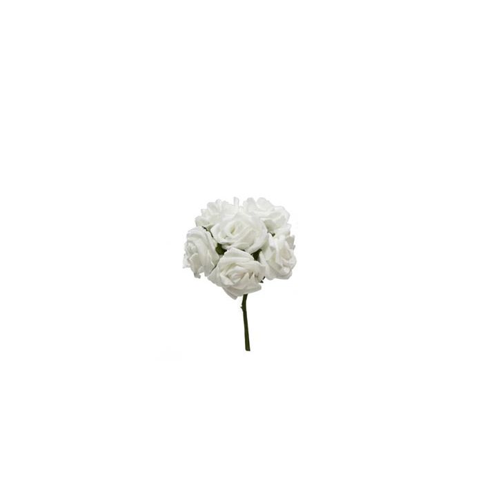 Bolsa 12 Mini Flores Pomos Foam Blanco