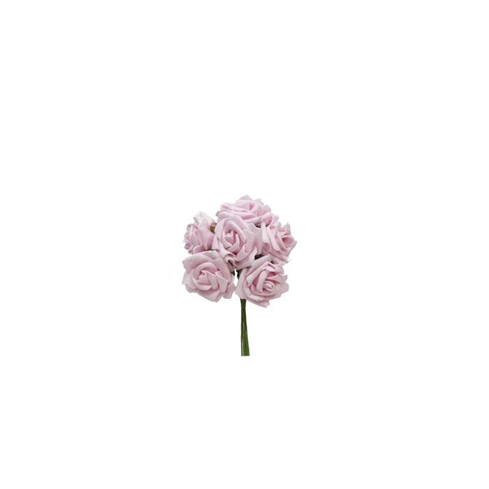 Bolsa 12 Mini Flores Pomos Foam Rosa