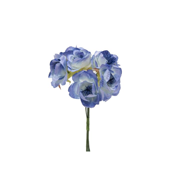 Bolsa de 12 Mini Flores Pomos Flor Papel x 6 Flores Azul