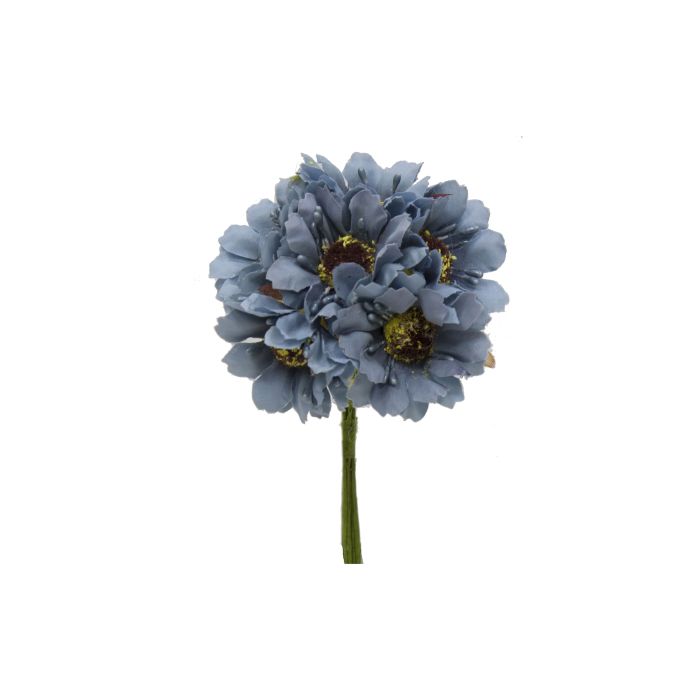 Mini Flor Bolsa de 10 Pomos Margarita x 6 Flores Azul Ceniza