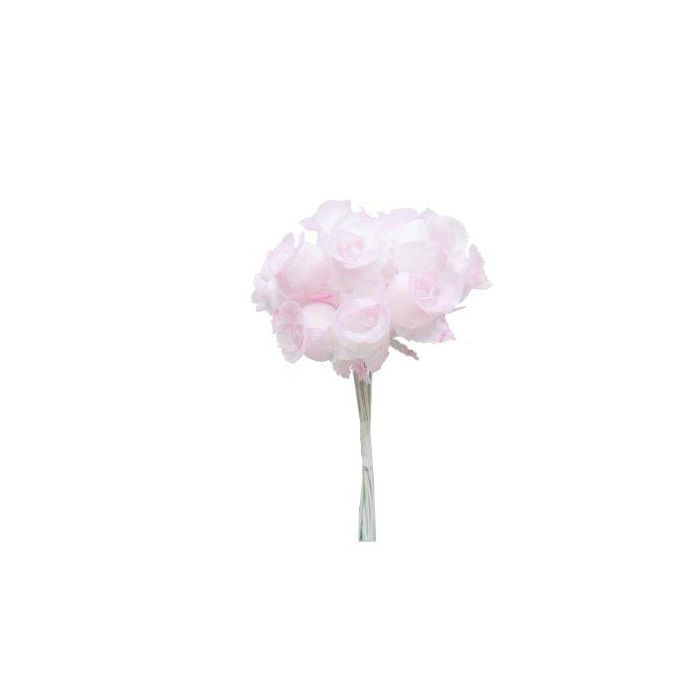 Bolsa de 12 Mini Flores Pomos con Capullos Rosa