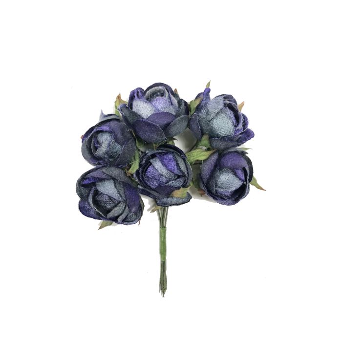 Mini Flor Bolsa de 10 Pomos x 6 Flores Terciopelo Azul