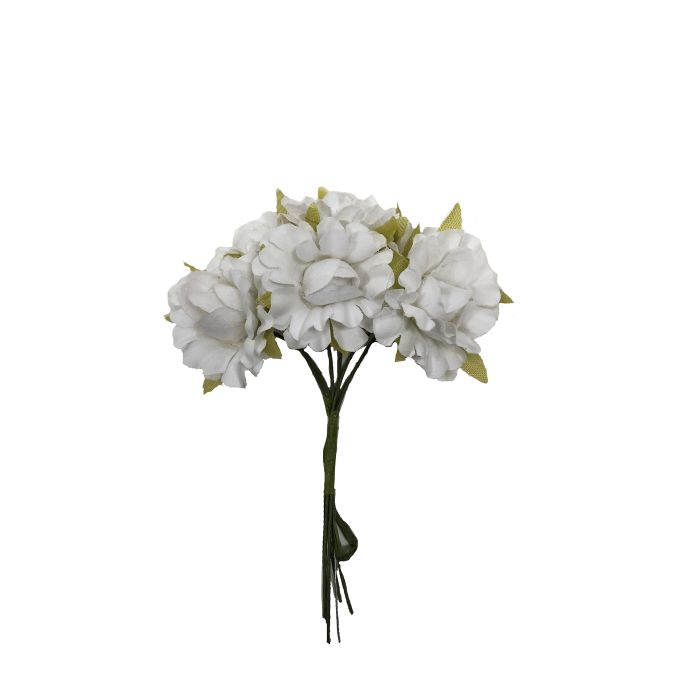 Mini Flor Bolsa de 10 Pomos x 6 Flores Tela Blanco