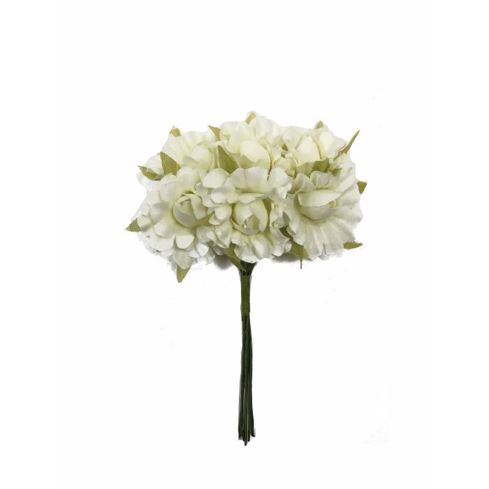 Mini Flor Bolsa de 10 Pomos x 6 Flores Tela Marfil