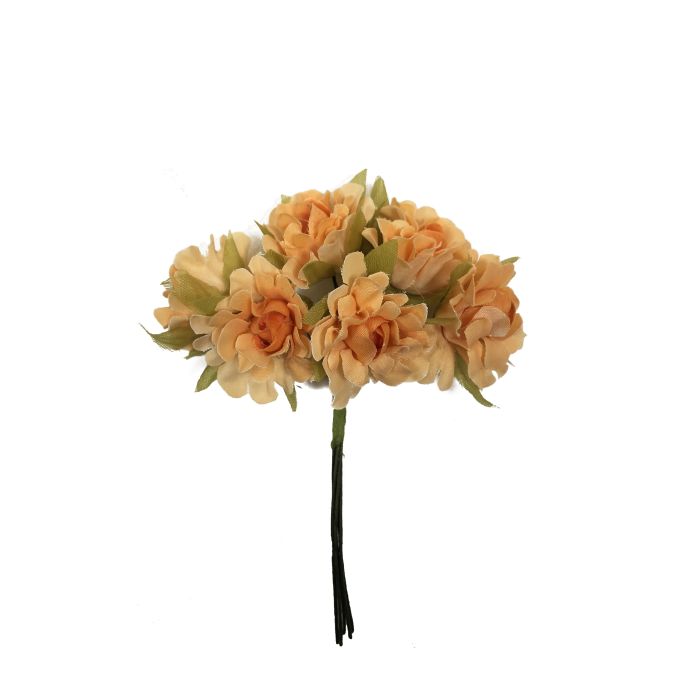 Mini Flor Bolsa de 10 Pomos x 6 Flores Tela Naranja