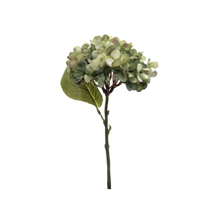 Flor Artificial Pick de Hortensia Verde Tela