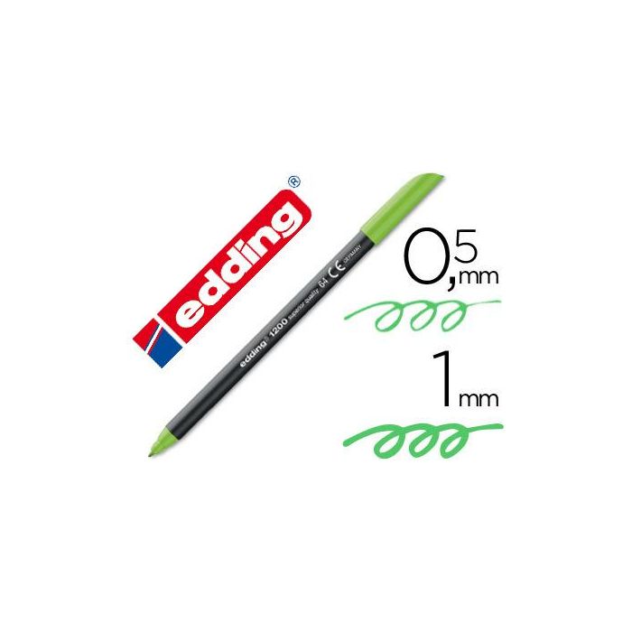 Rotulador Edding Punta Fibra 1200 Verde Neon N.64 Punta De Fibra 0,5 mm 10 unidades