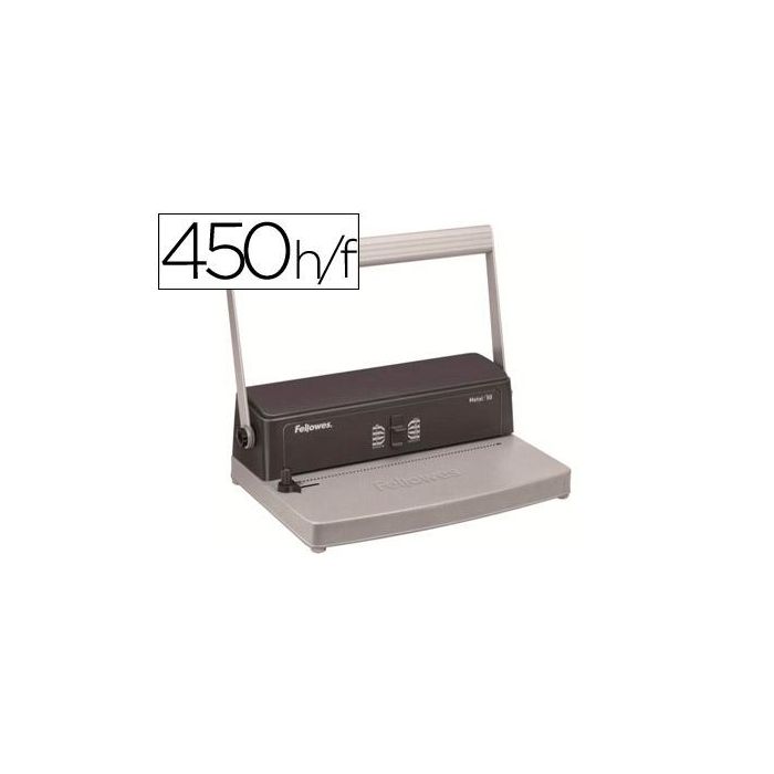 Encuadernadora Para Espiral Metalica Fellowes Esp 50 Perfora 12 Hojas Tamaño A4 Encuaderna Hasta 450 Hojas