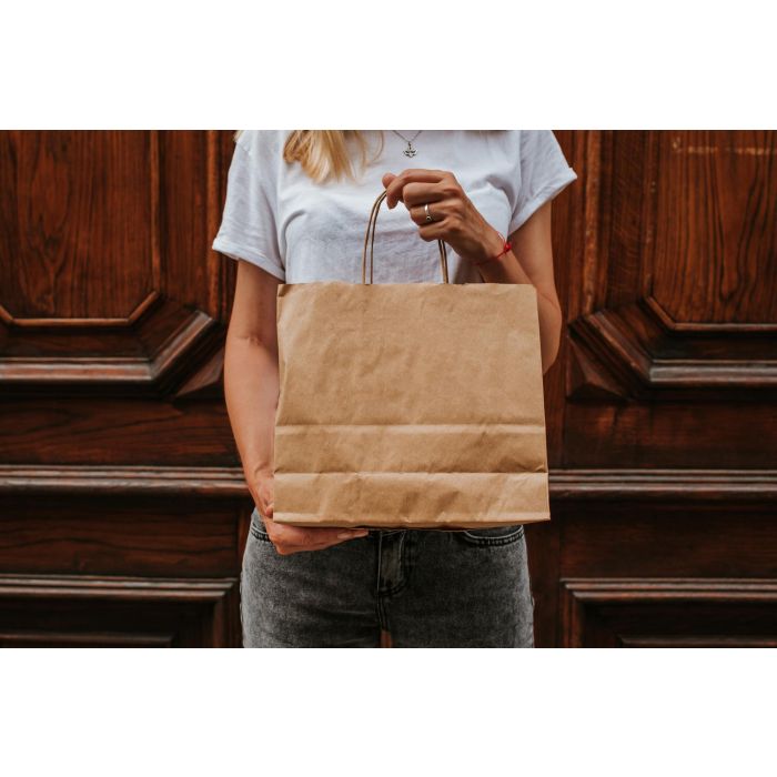 Set de 3 bolsas de papel Kraft 32x20x26 cm Algon (24 Unidades) 2 Set de 3 bolsas de papel Kraft 32x20x26 cm Algon (24 Unidades) 2