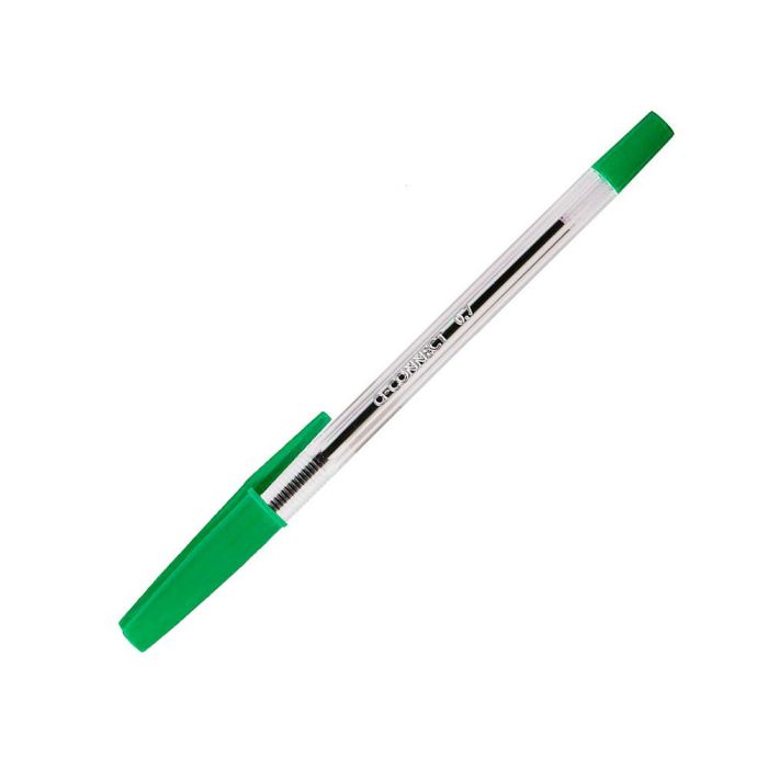 Boligrafo Transparente Q-Connect Verde Medio Kf01043 50 unidades 3