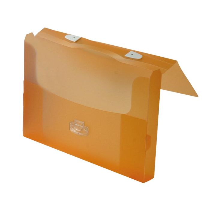 Carpeta Beautone Portadocumentos Broche Polipropileno Din A4 Naranja Transparente 1