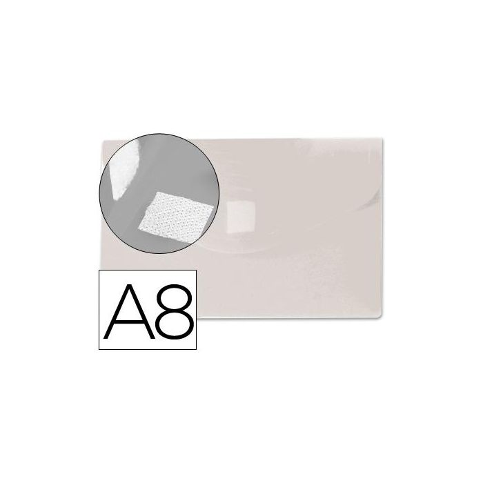 Carpeta Liderpapel Dossier Broche Polipropileno Din A8 Incolora Con Cierre De Velcro 12 unidades
