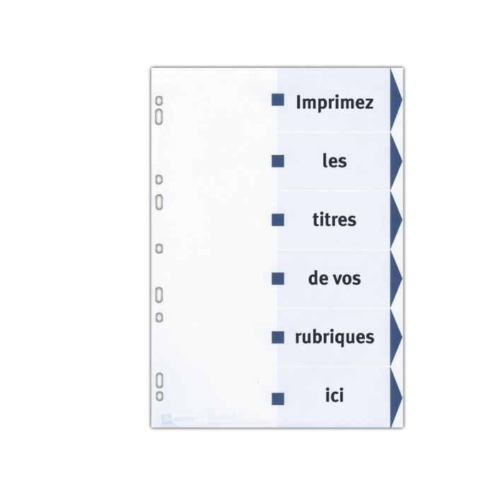 Separador Avery Cartulina Din A4 6 Pestañas Imprimibles 1 Separador Avery Cartulina Din A4 6 Pestañas Imprimibles 1