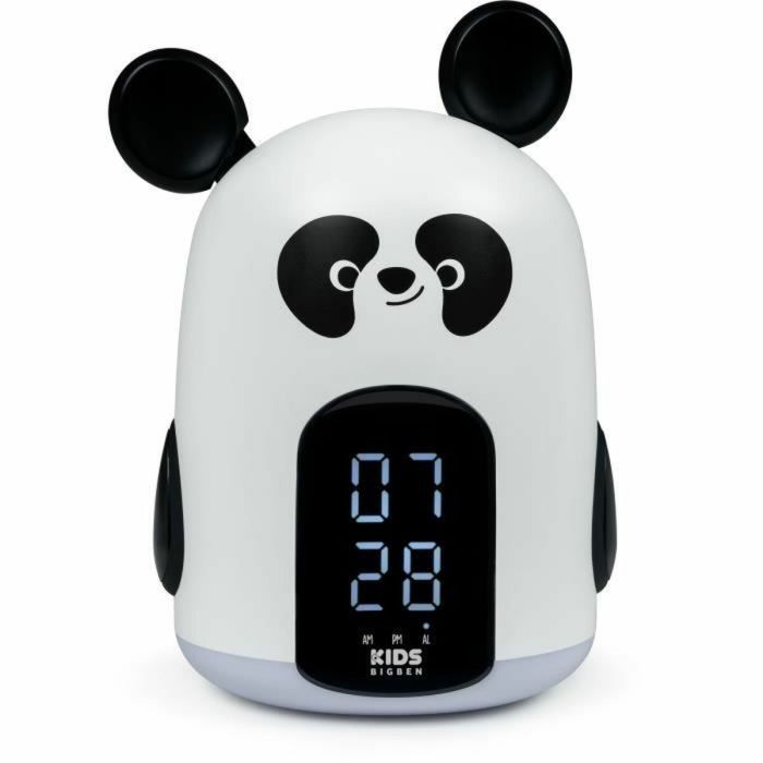 Bigben Kids Alarm Clock With Night Light With Three Black And White Panda Sounds Rkidspanda