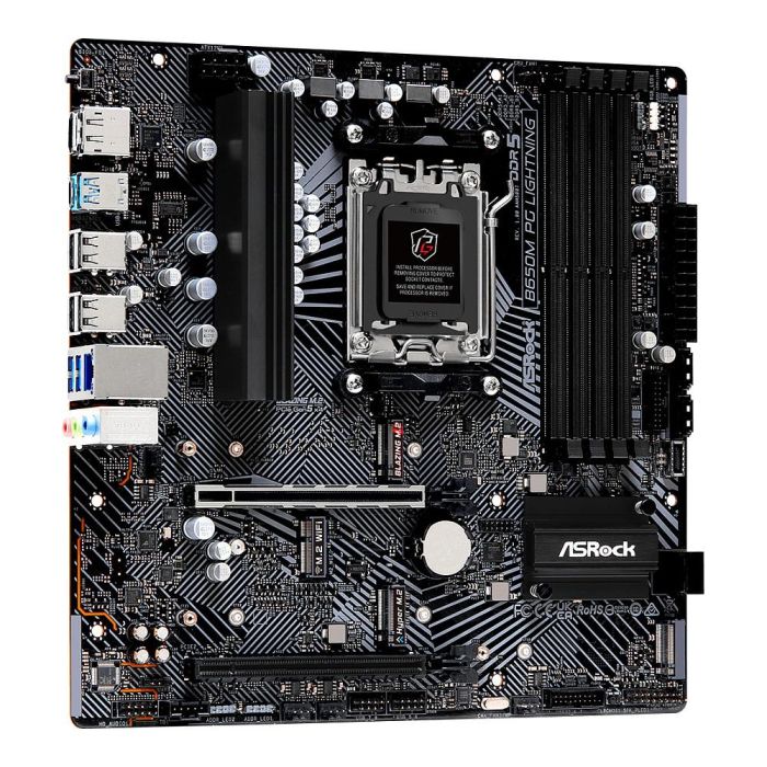 ASRock 90-MXBMV0-A0UAYZ Placa Base B650M PG Lightning, Socket AM5, AMD B650 Chipset, Micro ATX, DDR5 4