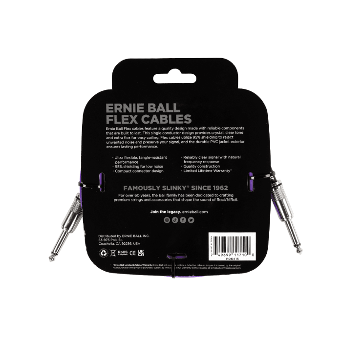 Cable Eb Instrumento Flex Jack-Jack Ss 3 M - Púrpura 1 Cable Eb Instrumento Flex Jack-Jack Ss 3 M - Púrpura 1
