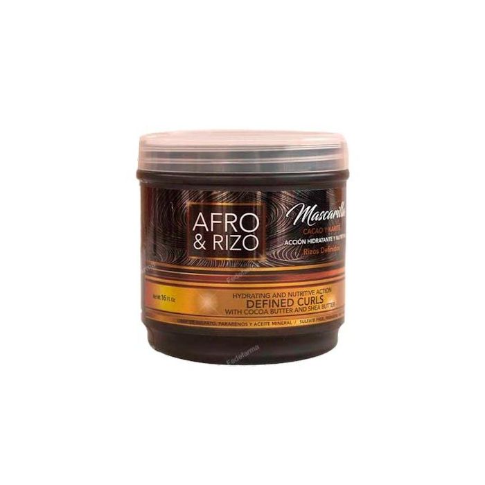 Afro & Rizo Mascarilla Capilar de Cacao y Karité 8Oz | Hidratación Profunda y Brillo para Cabello Afro y Rizado