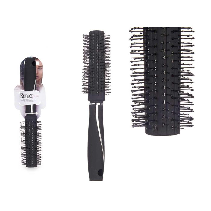 Berilo Cepillo para Cabello Rizo Siliconado Negro 4x24x4 cm Plástico y Silicona (24 Unidades) 0 Berilo Cepillo para Cabello Rizo Siliconado Negro 4x24x4 cm Plástico y Silicona (24 Unidades) 0