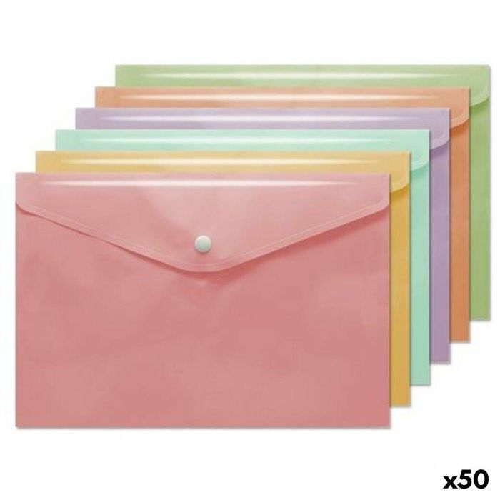 Sobres Bismark Portadocumentos Pastel A4 Polipropileno 32,5 x 23 cm (50 Unidades) 2